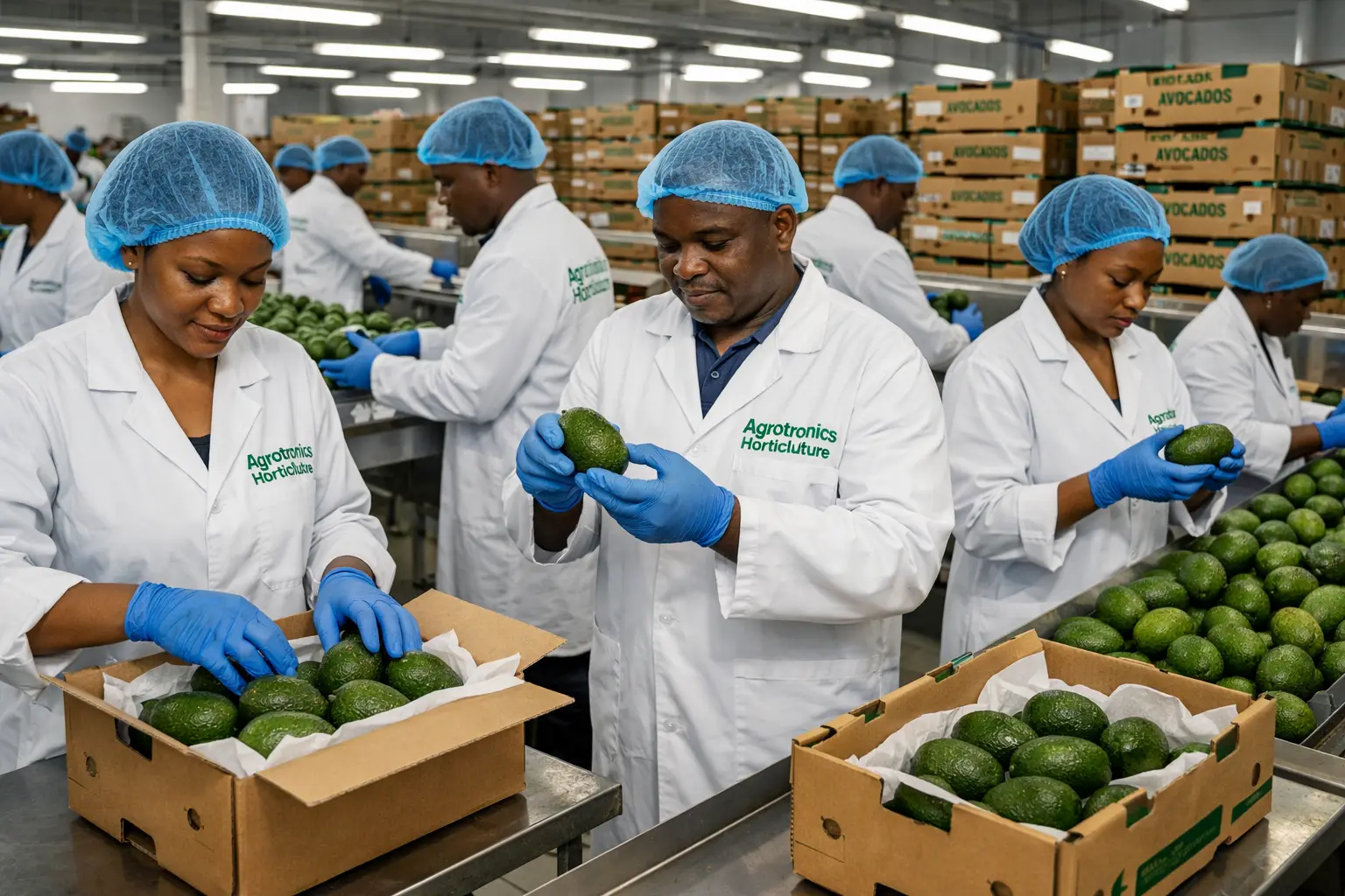 Automated avocado packhouse processing line at Agrotronics Horticulture, Nairobi