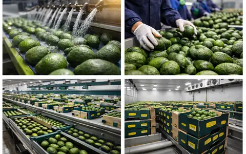 Avocados packed into standard 4kg and 10kg export cartons ready for cold storage